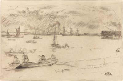 Thames kohti Erithiä, n. 1877. tekijältä James Abbott McNeill Whistler
