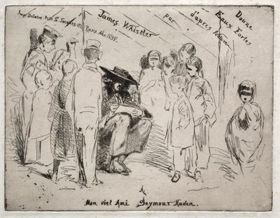 Kaksitoista etsausta luonnosta: otsikkosivu - Delauney Sketching, 1858. tekijältä James Abbott McNeill Whistler