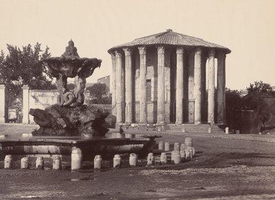 Vestan temppeli ja suihkulähde, Rooma, 1860-luku. tekijältä James Anderson