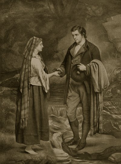 Robert Burnsin ja Highland Maryn kihlattu, 1785, kuvitus teoksesta "Hutchinson