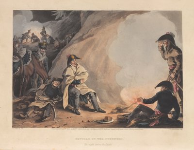 "Bivouac Pyreneillä, taistelua edeltävänä yönä?", 1813 tekijältä James Atkinson