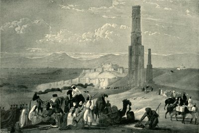 Ghaznin linnoitus ja linnoitus sekä kaksi minaaria, n. 1840, 1901. tekijältä James Atkinson