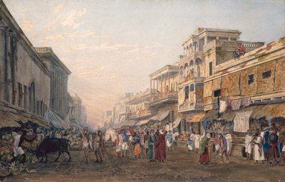 Näkymä Kalkuttaan, n. 1820 (akvatinta) tekijältä James Baillie Fraser