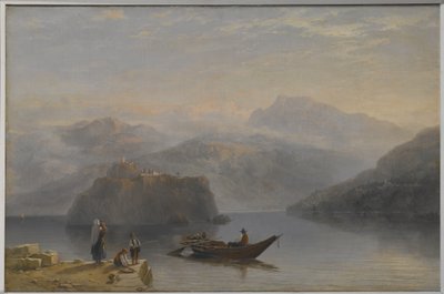 Lago Maggiore (?) n. 1860 (öljy kankaalle) tekijältä James Baker Pyne