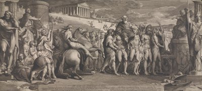 Diagorides Victors at Olympia (taiteen edistämisyhdistyksen suuren huoneen seinien suunnittelu) tekijältä James Barry