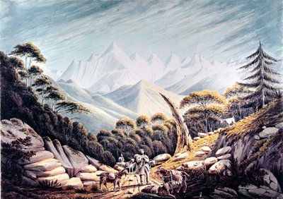 Nepalilaiset paimenet Himalajalla, 1826 tekijältä James Bolivar Manson