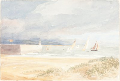 Rantakohtaus purjeveneiden kanssa Portland, Dorset, 18221839. tekijältä James Bulwer