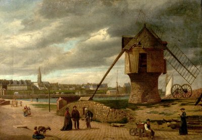 Maisema tuulimyllyllä, St Malo, Ranska, 1877 tekijältä James Collinson
