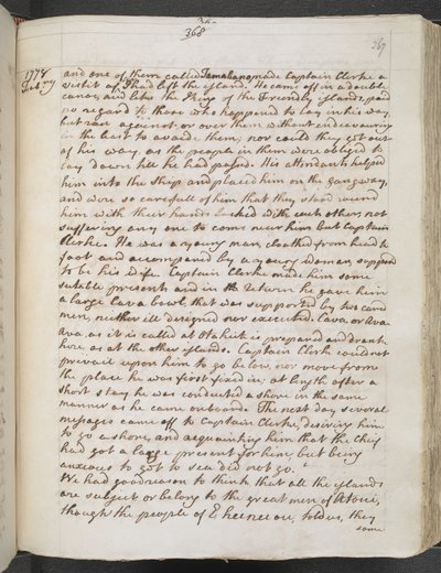Egerton MS 2177 A f.367r Captain Cook: Journals III tekijältä James Cook