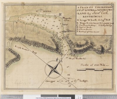 ia. Suunnitelma Newfoundlandin St Johnsin satamasta tekijältä James Cook