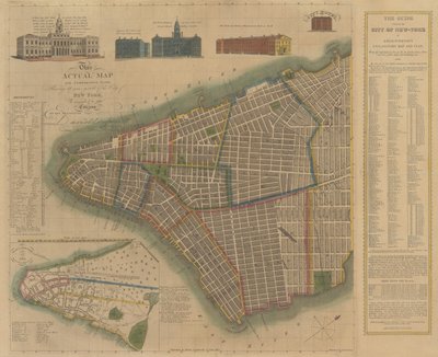 New Yorkin kaupunki: Longworthin selittävä kartta ja suunnitelma, 1817. tekijältä James DeForest Stout