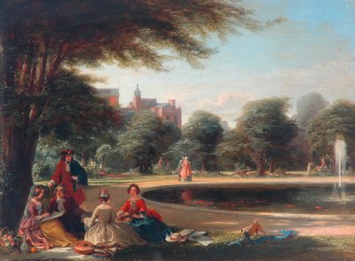 Hampton Court, Fountain (öljy paneelille) tekijältä James Digman Wingfield