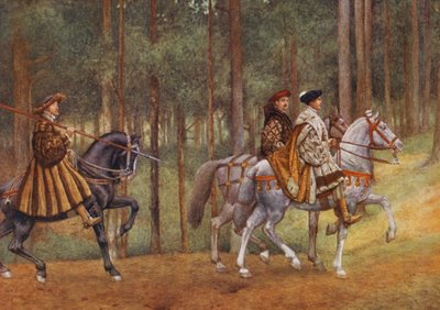 Shakespearen Venetsian kauppias: Bassanio ja Gratiano (värilitro). tekijältä James Dromgole Linton