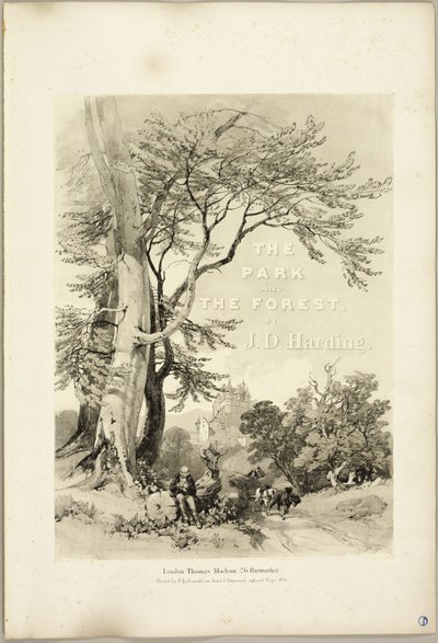 Pyökki ja tammi (Frontispiece), puistosta ja metsästä tekijältä James Duffield Harding