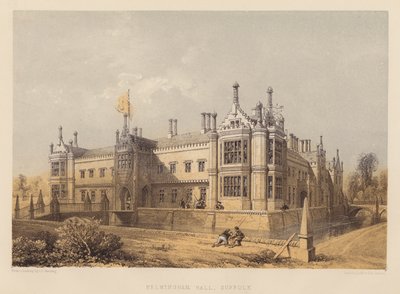Helmingham Hall, Suffolk (akvatinta) tekijältä James Duffield Harding