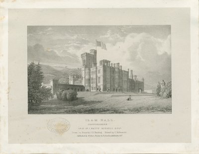 Ilam Hall: litografia tekijältä James Duffield Harding
