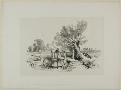 Maisema poikakalastuksen kanssa tekijältä James Duffield Harding