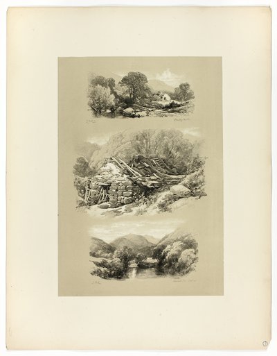Pandy Mill, Church Pool i un altre tema, de Picturesque Selectionsfinnish tekijältä James Duffield Harding