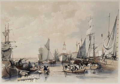 Lontoon satama, 1834 tekijältä James Duffield Harding