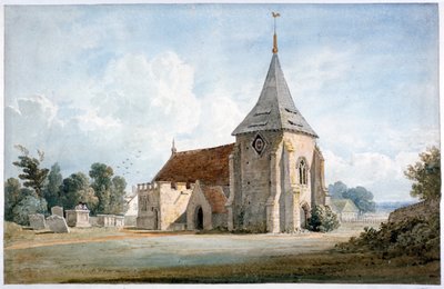 "Thornham Church, lähellä Maidstonea, Kent", 1800-luku. tekijältä James Duffield Harding