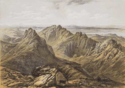 Näkymä Goatfellin huipulta, Arranin saari (chromolitho) tekijältä James Duffield Harding