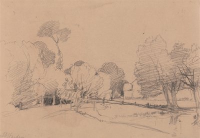 Pajut puron varrella, hevosten ja kärryjen ylityssillalla tekijältä James Duffield Harding