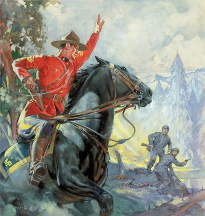 Kanadan ratsupoliisit (guassia paperille) tekijältä James Edwin McConnell