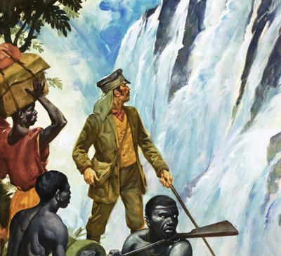 David Livingstone löytää Victorian putoukset tekijältä James Edwin McConnell