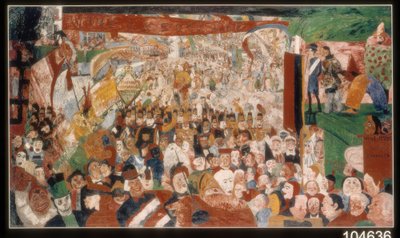 Kristuksen saapuminen Brysseliin vuonna 1889 tekijältä James Ensor