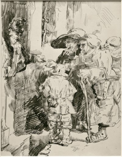 Kerjäläiset etuovella tekijältä James Sidney Ensor