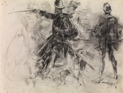 Don Quijote (musta liitu paperille) tekijältä James Ensor