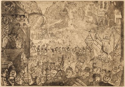 Kristuksen saapuminen Brysseliin tekijältä James Ensor