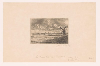 Näkymä Slijkensiin ja mylly etualalla Moulin ja Slijkens tekijältä James Ensor