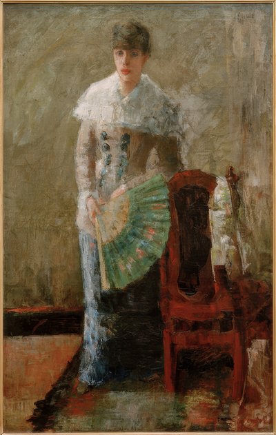 Nainen tuulettimen kanssa tekijältä James Sidney Ensor