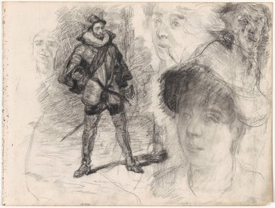 Espanjalainen sotilas ja neljät kasvot tekijältä James Ensor