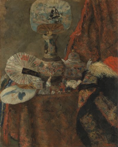 Asetelma, jossa on chinoiserie-esineitä tekijältä James Ensor