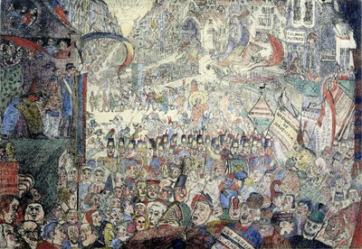 Kristuksen sisääntulo Brysseliin tekijältä James Ensor