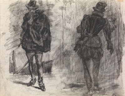 Kaksi espanjalaista sotilasta, joista toinen on kuvattu edestä ja toinen takaa tekijältä James Ensor