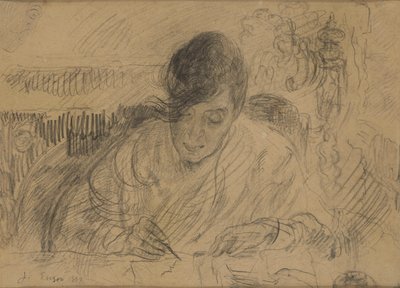 Kirjettä kirjoittava nainen (Ensorin sisar) tekijältä James Ensor