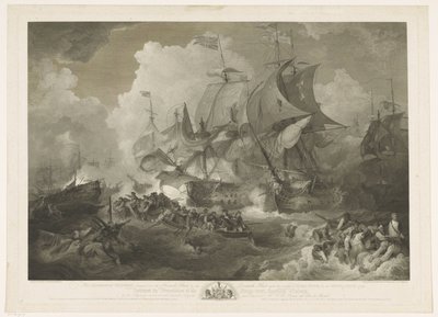 Englannin laivaston voitto Ranskan laivastosta, 1794 tekijältä James Fittler