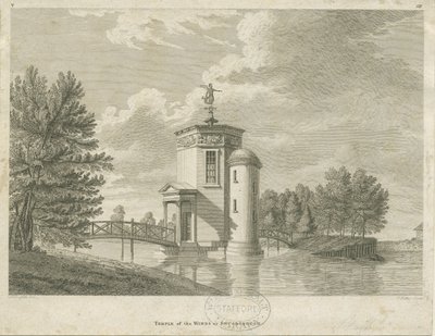 Shugborough - Tuulien temppeli: kaiverrus ja [1700-luvun loppu] (tulostus) tekijältä James Fittler