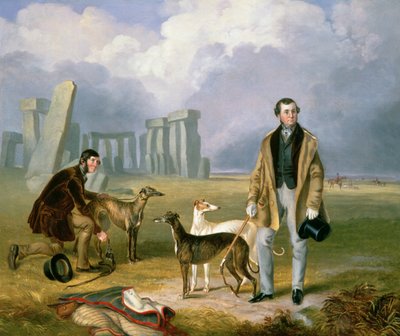 Charles Randell vinttikoirien kanssa, 1849 tekijältä James Flewitt Mullock