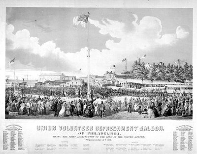 Union Volunteer Refreshment Saloon, Philadelphia (litho) tekijältä James Fuller Queen