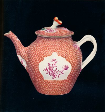 Worcester teekannu ja kansi, c1770 tekijältä James Giles