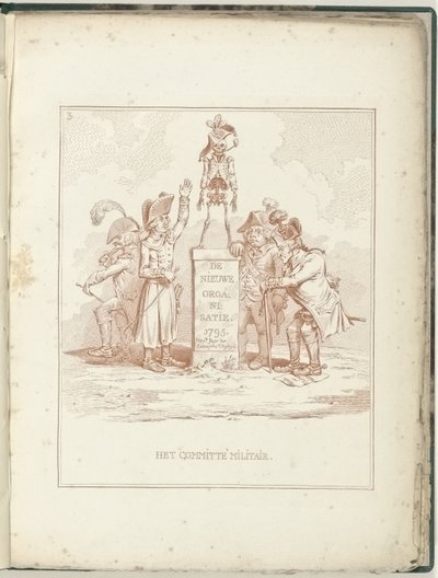 Sotilasasioiden komitea, 1795 Sotilaskomitea (kohteen otsikko) Hollandia Regenerata (sarjan nimi) tekijältä James Gillray (possibly)