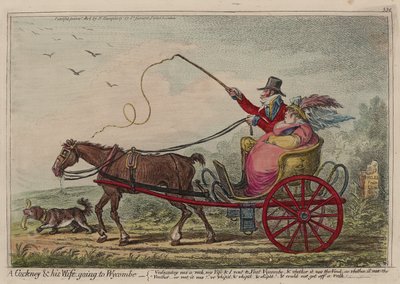 Cockney ja hänen vaimonsa lähdössä Wycombeen tekijältä James Gillray
