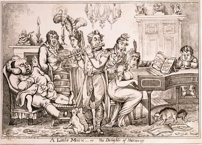 Pieni musiikkia tai Harmonian ilot, kaiverrus William Brocas, painettu Lontoossa J. Sidebotham, 1810 tekijältä James Gillray