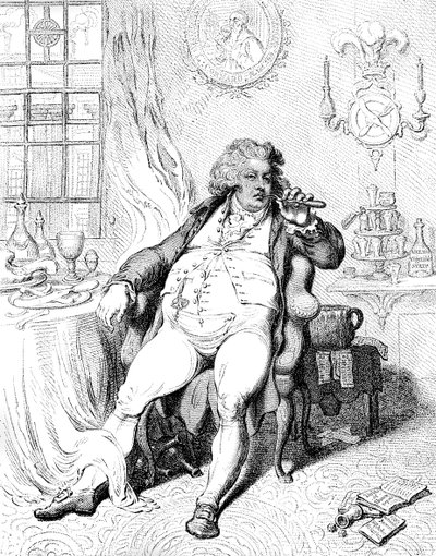 Vapaaehtoinen ruoansulatuksen kauhujen alla, 1792. tekijältä James Gillray