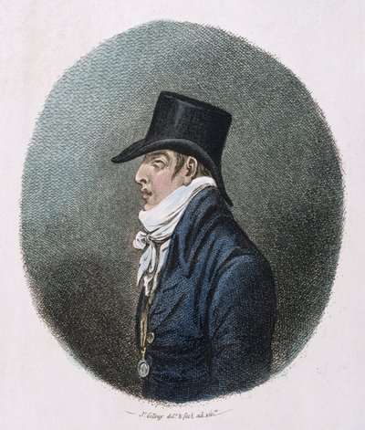 Muotokuva, Hannah Humphreyn vuonna 1799 julkaisema (käsinvärinen etsaus) tekijältä James Gillray