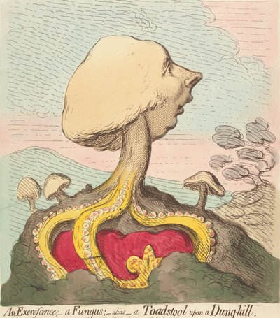 Liikakasvu; - sieni; - eli - myrkkysieni lantakasalla tekijältä James Gillray